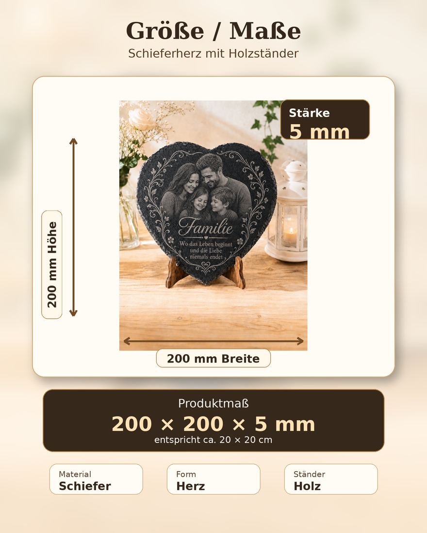 Schieferherz mit Foto-Gravur – personalisiertes Geschenk