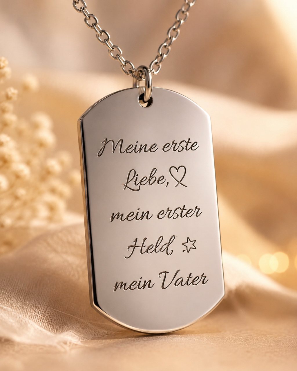 Herren-Halskette mit Gravur aus Edelstahl