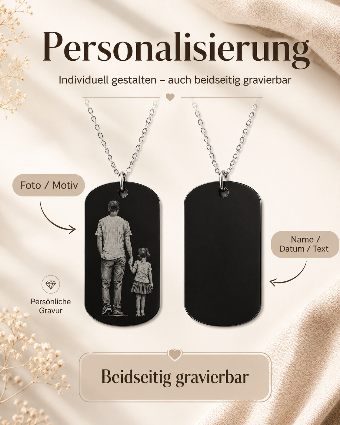 Halskette mit Namensgravur für Männer