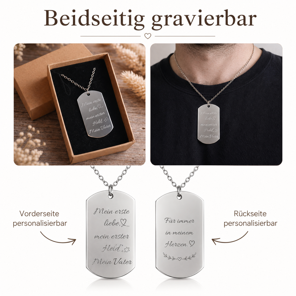 Herren-Halskette mit Gravur aus Edelstahl