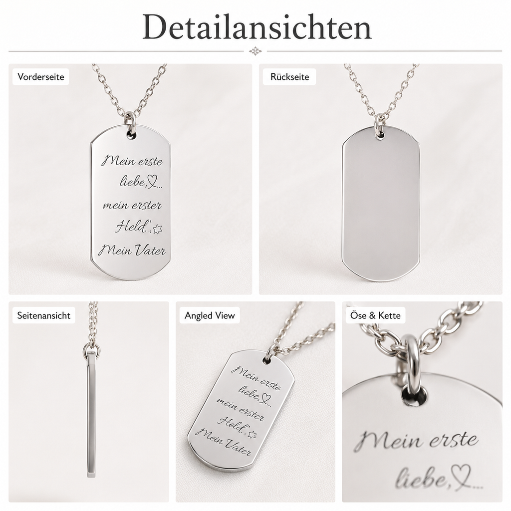 Herren-Halskette mit Gravur aus Edelstahl
