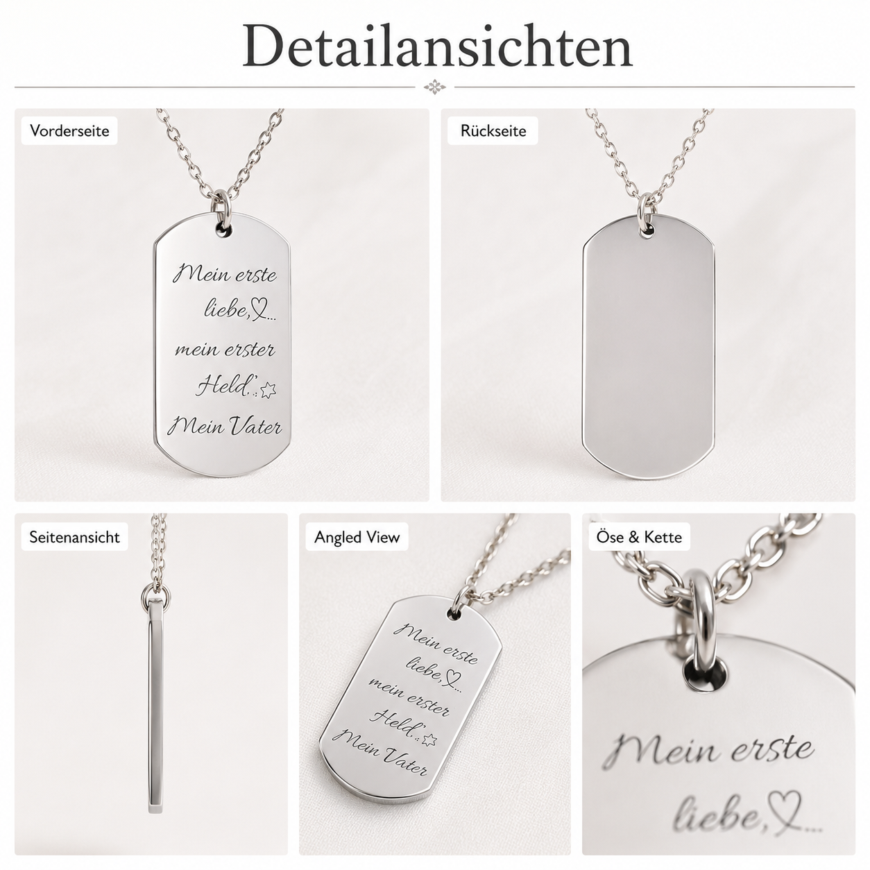 Herren-Halskette mit Gravur aus Edelstahl