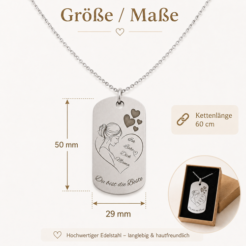 Halskette mit Gravur – Aluminium-Anhänger