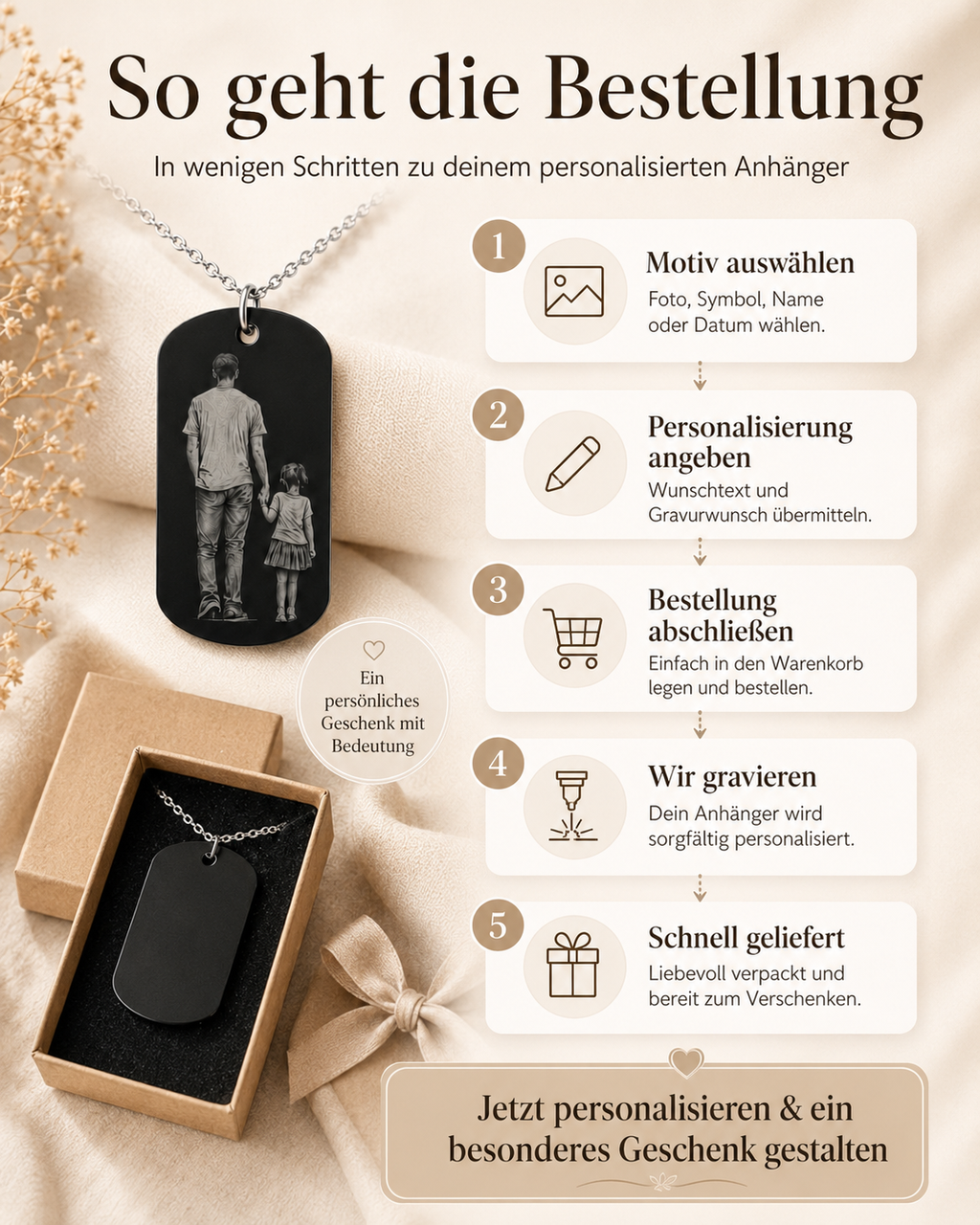 Halskette mit Namensgravur für Männer