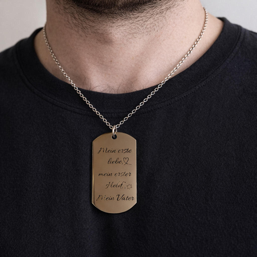 Personalisierte Herren Edelstahl Halskette Ben mit Gravur