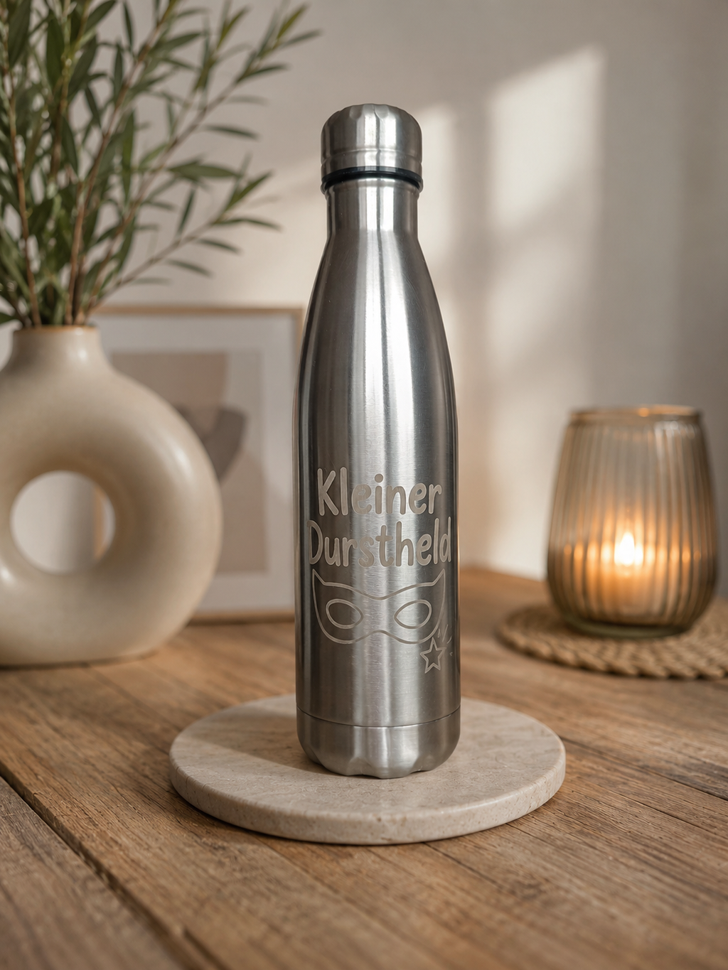 Trinkflasche „Durstlöscher“ mit Gravur – Trinkflasche mit Gravur von Piette Laser Art
