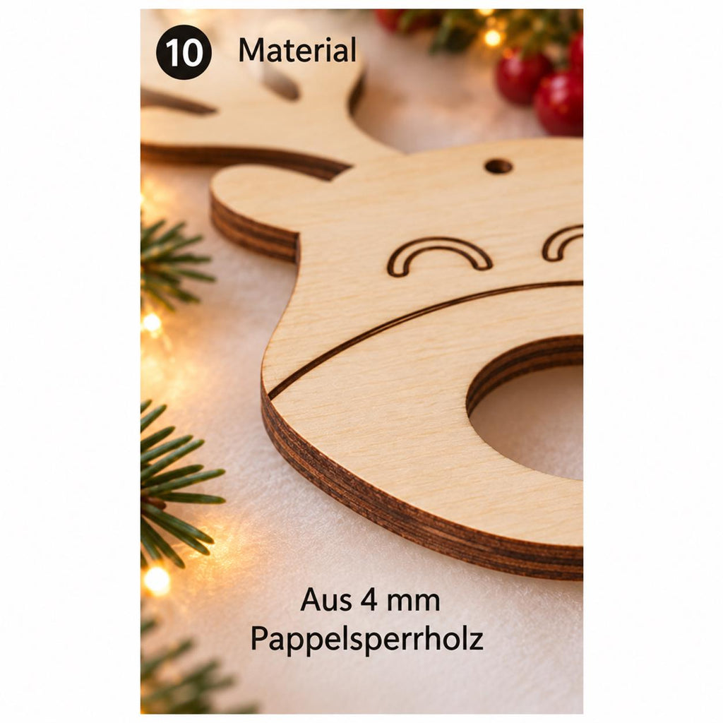 Rentier-Pralinenhalter aus Holz mit Namen