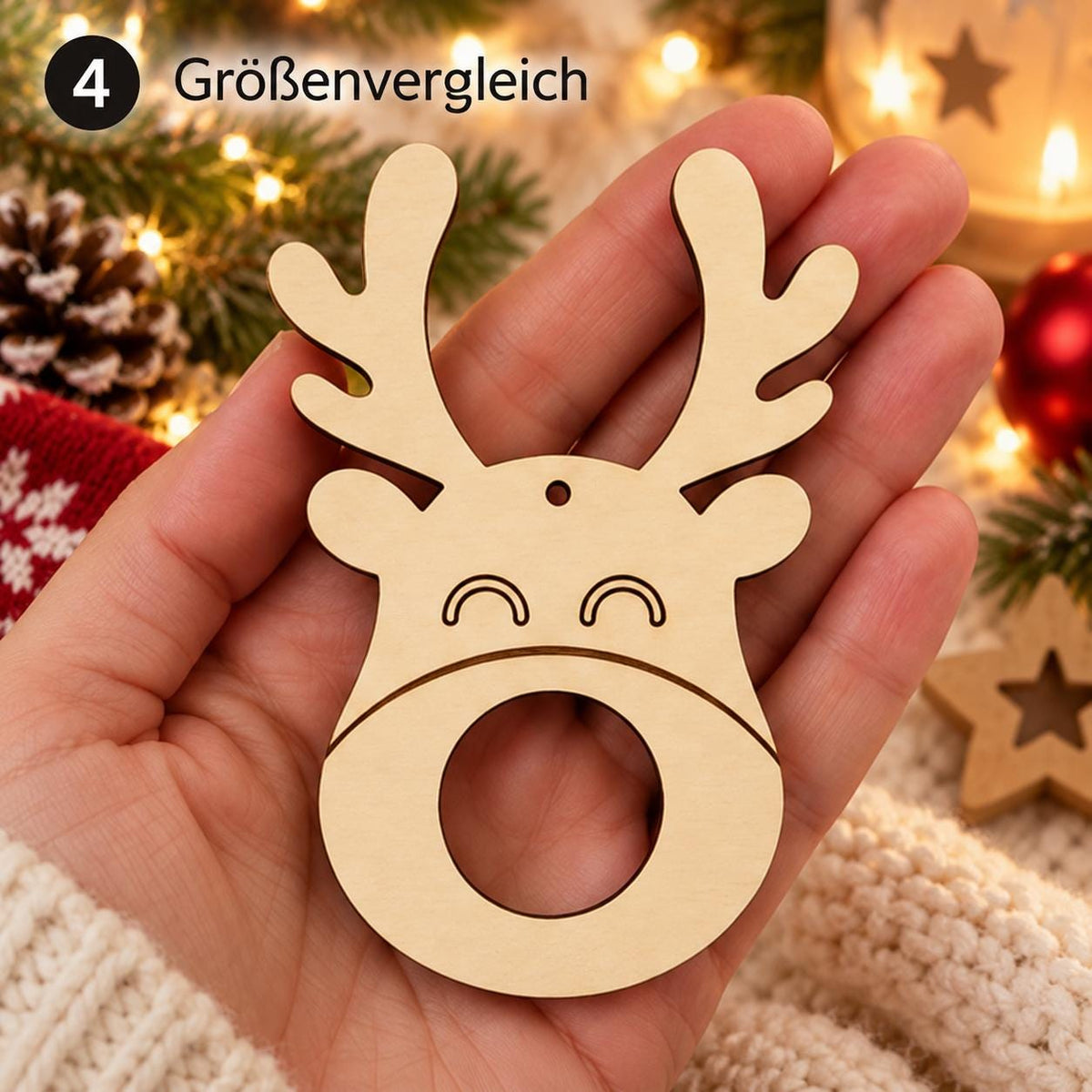 Rentier-Pralinenhalter aus Holz mit Namen