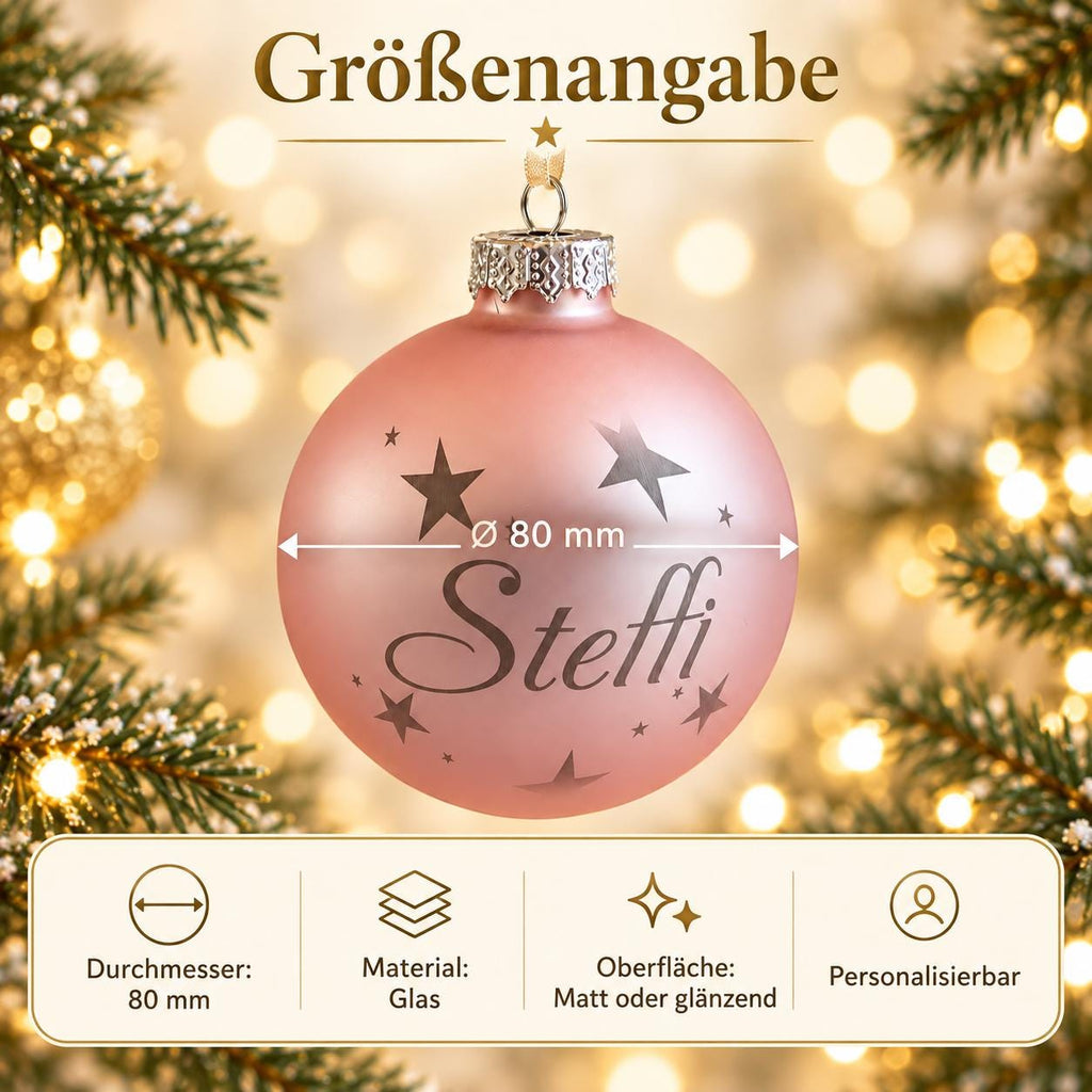 Weihnachtskugel 8 cm Sternenhimmel mit Namen