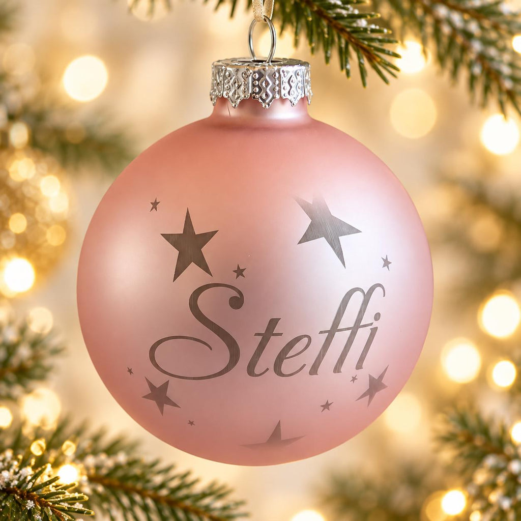 Weihnachtskugel 8 cm Sternenhimmel mit Namen