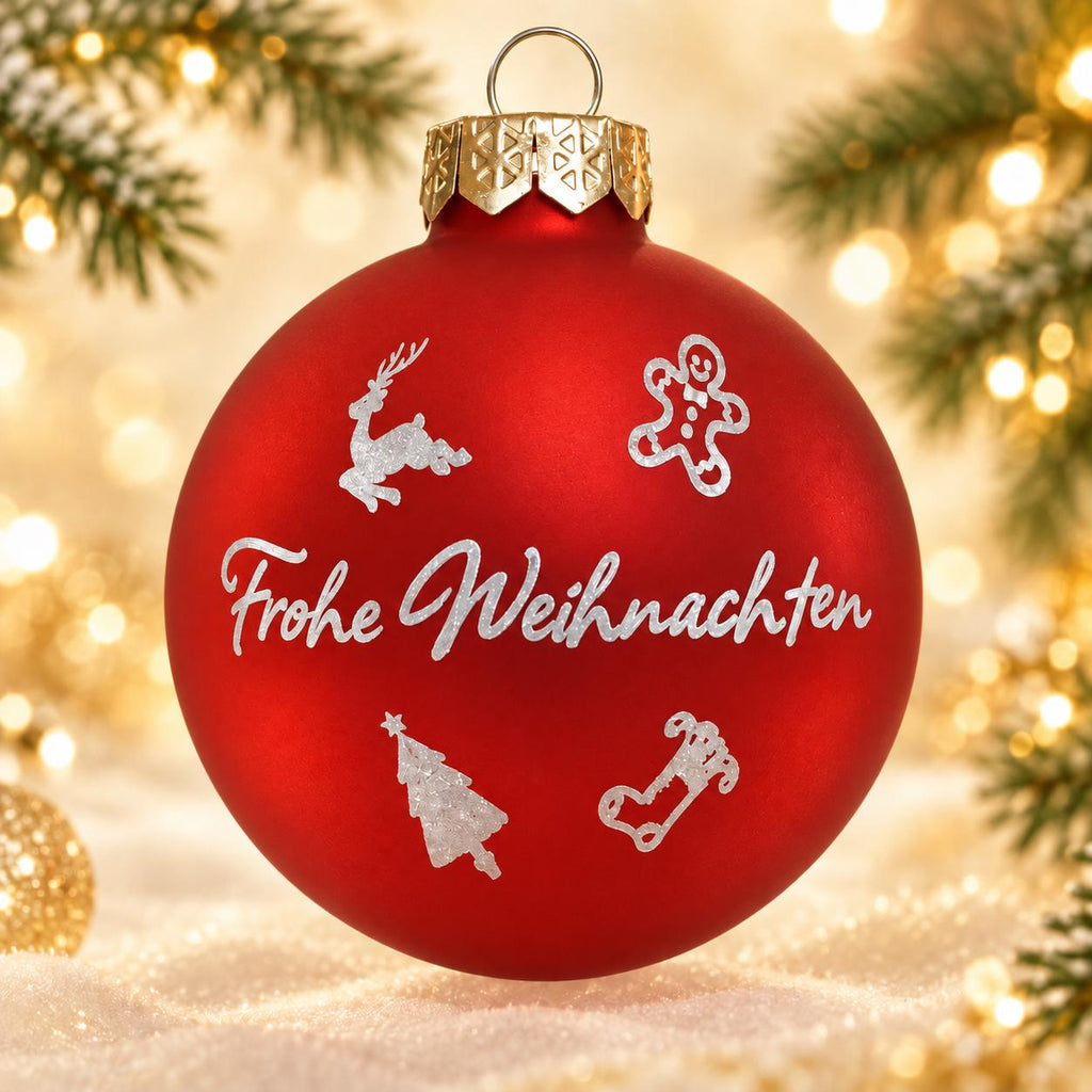 Weihnachtskugel 6 cm rot mit Namen graviert