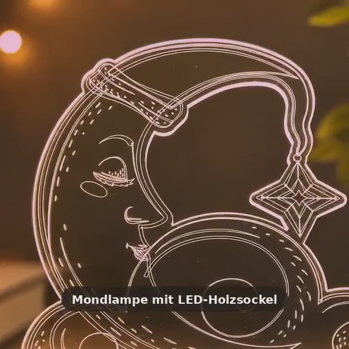 LED-Nachtlicht Schlafender-Mond mit Namen